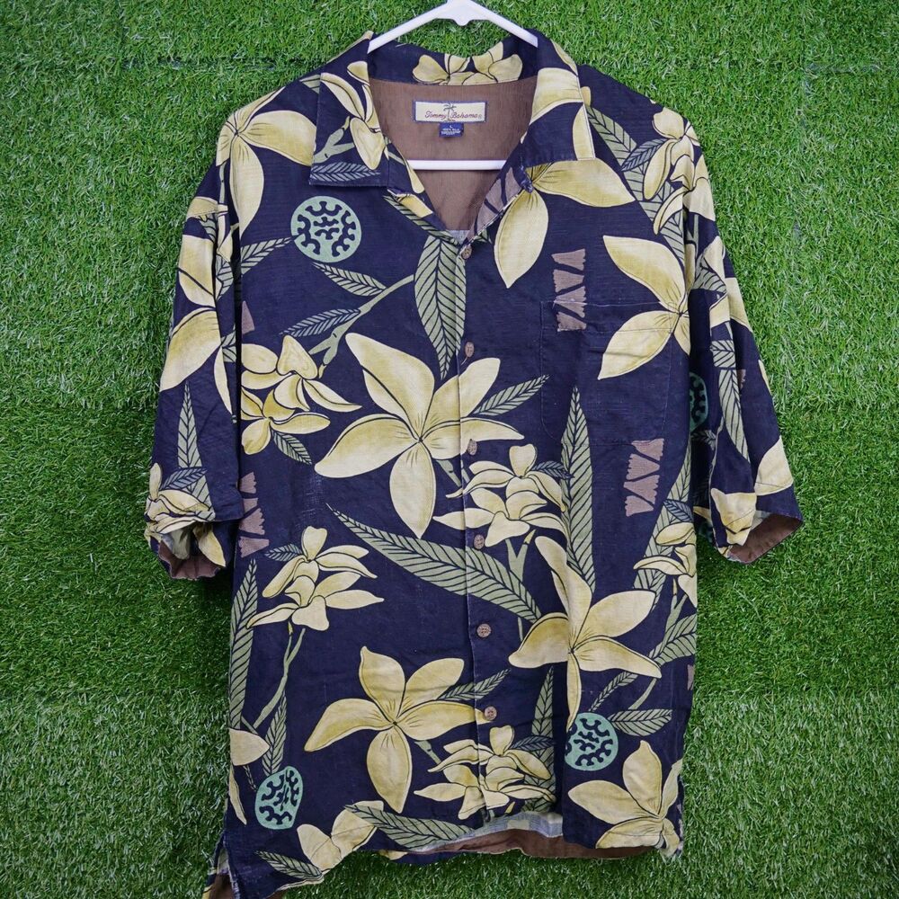 Tommy Bahama Short-Sleeve Button Up - 100% Silk - Men's Size L